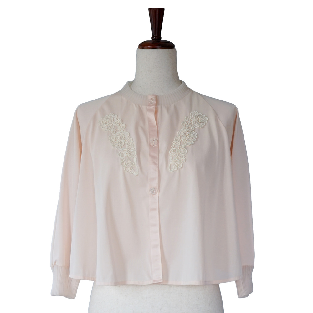 VTG Jean Vernon Lace Lingerie Bed Jacket S Peignoir Bed Topper Bridal Coquette